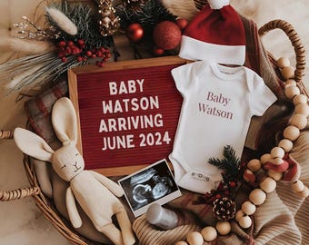 Neutral Pregnancy Announcement Digital, Pregnancy Announcement to Husband, Pregnancy Announcement Template, Boho Bear Baby Reveal, Editable