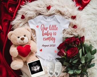Bearbeitbare Vorlage, Valentinstag Schwangerschaftsankündigung, Digitale Vorlage für Schwangerschaftsankündigungen, Babyankündigung, Erklärung, Social Media