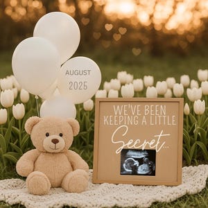 Neutral Pregnancy Announcement Digital, Spring Announcement, Editable Social Media Template, Pregnancy Gender Reveal, Social Media