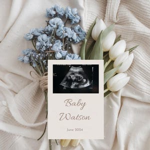Pregnancy Announcement Digital Pregnancy Announcement Baby Announcement Baby Reveal Customizable Gender Neutral Boho Baby,with flowers