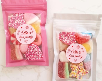 Hen Party Favours Personalised, Hen Do Sweet Bags, Bridal Party Favours, Custom Sweet Pouches, Bachelorette Party Bags UK