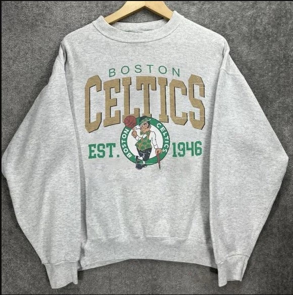 Vintage 90s Boston Celtics All Over Print Reversible Jersey (Size Large)