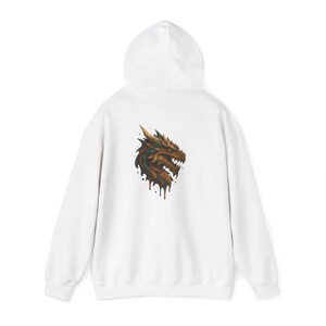 Geeky Dragon Hooded Sweatshirt - Dungeons and Dragons D20 Design, Gaming Apparel, Funny Geek Gift, Role Playing Game Top, Unisex Jumper
