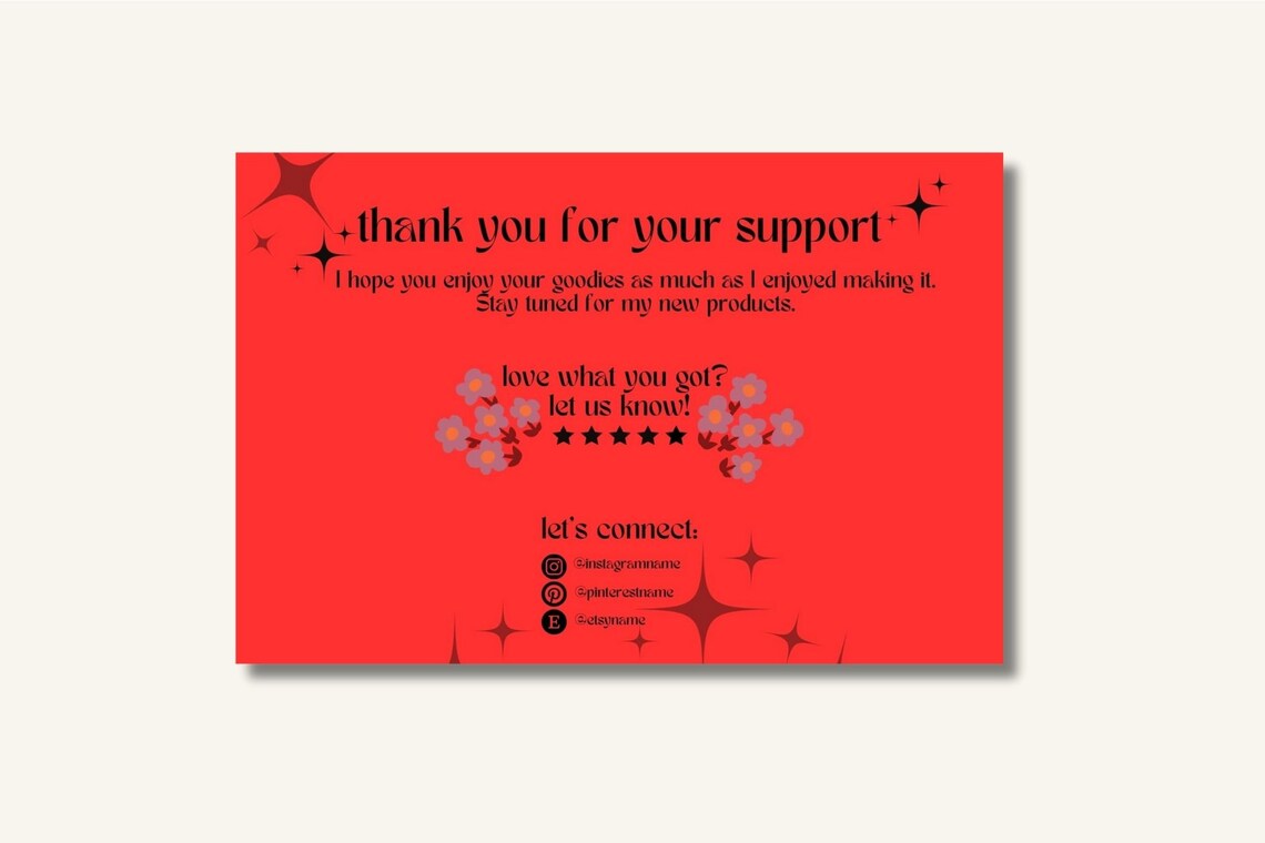 Business Thank You Card Template, Editable Small Business Thank You