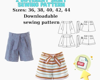 Easy Shorts Sewing Pattern – PDF Women’s Shorts for Beginners – Printable Pattern Sizes 36–44