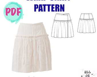 Easy Wrap Skirt Sewing Pattern – Women's Sizes 36–38 (PDF Pattern)