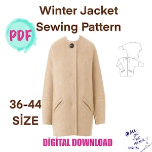 Winterjacke PDF Schnittmuster: Grössen 36-44 (Digitaler Download)