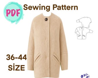 Winter Jacket PDF Sewing Pattern: Sizes 36-44 (Digital Download)