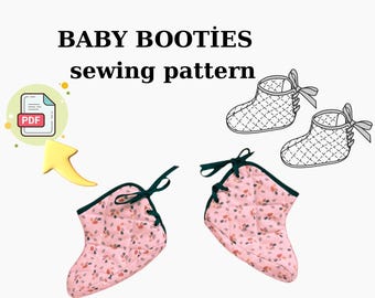 Baby Booties Sewing Pattern – PDF Quilted Baby Shoe Tutorial – Sizes 62–86 (Printable)