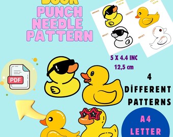 Duck Coaster Punch Needle Pattern – DIY Mug Rug (PDF Pattern)