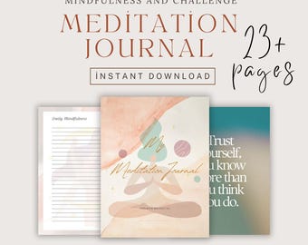 Meditation And Mindfulness Journal 8.5x11inches Ready To Upload Digital Planner