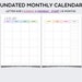 Printable Blank Monthly Calendar Minimal Pastel Undated Month on 2 ...