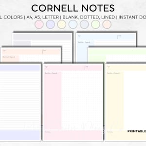 Onyx Boox Cornell Notes Notebook, PDF Format, Hyperlinked, Left Hand and  Right Hand 