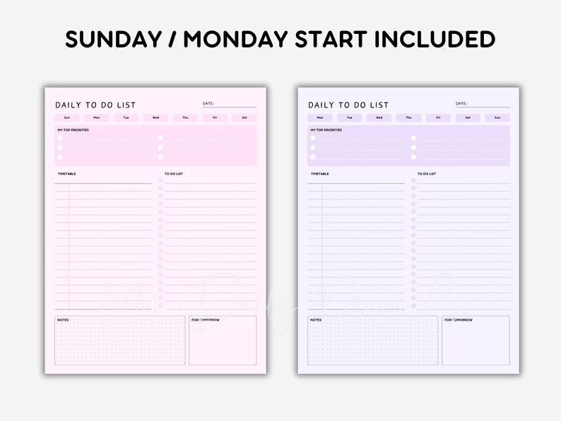 Printable to Do List Goodnotes Template, Dark Mode Daily Planner With ...