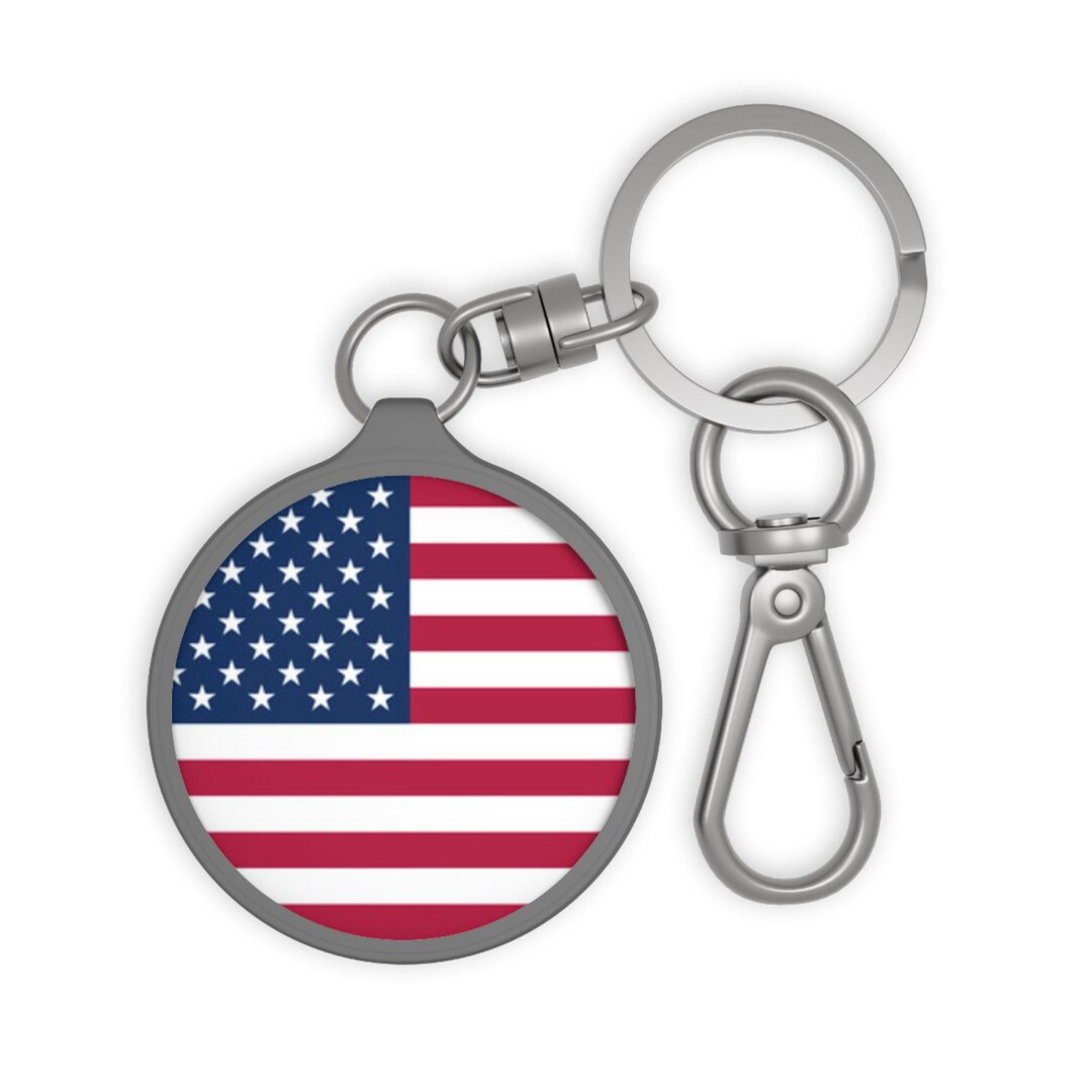 Patriotic American Flag Keyring | Star-spangled Keychain - Etsy