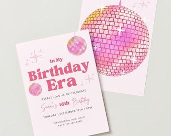 In My Birthday Era Invite Template- Printable Invites, Instant Download, Editable Birthday Card, End of an Era Invitation, Retro Disco