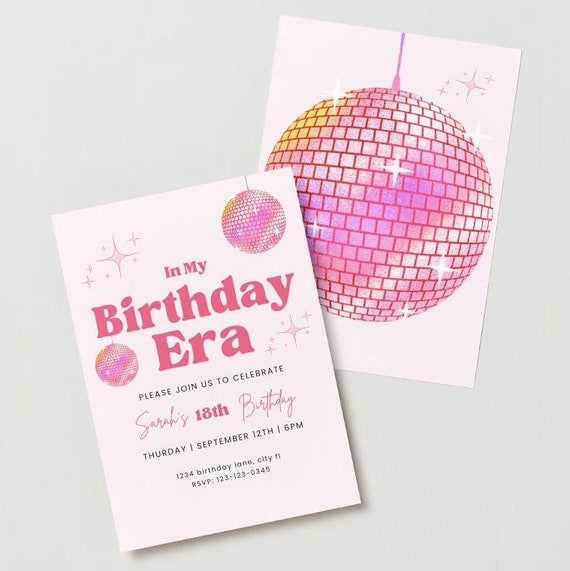 In My Birthday Era Invite Template- Printable Invites, Instant Download, Editable Birthday Card, End of an Era Invitation, Retro Disco