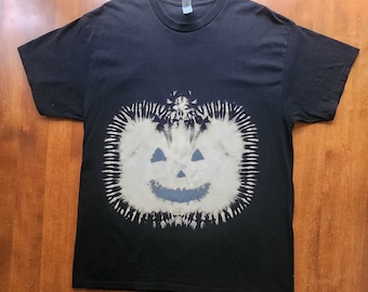 Large Jack O Lantern Reverse Tie Dye T-shirt