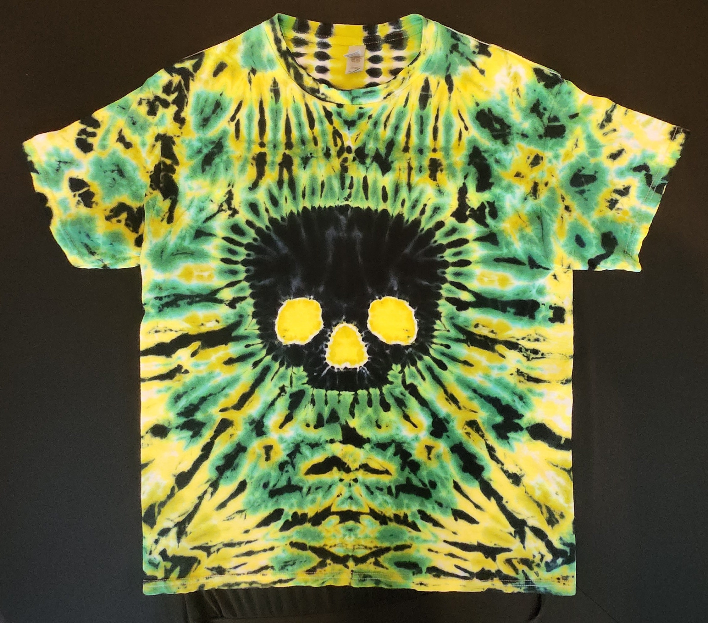Acid Skull Tie Dye T-Shirt size Large