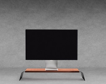 Handmade Walnut Monitor Stand – Wooden Desk Riser, Minimalist Design