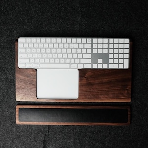 Supporto ergonomico 2 in 1 per tastiera Apple Magic Keyboard / Supporto per tastiera in legno personalizzato, regalo di Natale, supporto per scrivania, progettato per ufficio domestico, regalo nuovo/di lavoro