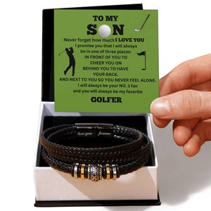 Für meinen Sohn / Nummer Eins Golfer / Geschenk von Mama / Geschenk von Papa / Personalisiertes Leder Armband