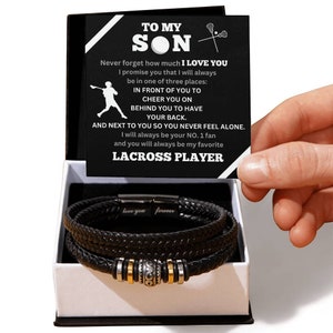 Für meinen Sohn / LaCross Spieler Nummer Eins / Geschenk von Mama / Geschenk von Papa / Personalisiertes Leder Armband