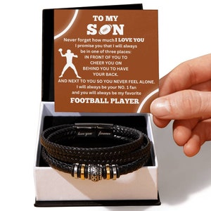 Für meinen Sohn / Nummer Eins Fußballspieler / Geschenk von Mama / Geschenk von Papa / Personalisiertes Leder Armband