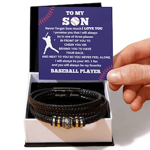 An meinen Sohn / Nummer Eins Baseball Spieler / Geschenk von Mama / Geschenk von Papa / Personalisiertes Lederarmband