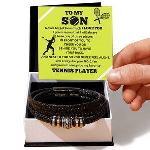 Für meinen Sohn / Tennisspieler Nummer Eins / Geschenk von Mama / Geschenk von Papa / Personalisiertes Leder Armband