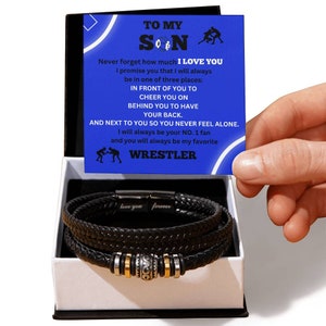 Für meinen Sohn / Nummer eins Wrestler / Geschenk von Mama / Geschenk von Papa / personalisiertes Lederarmband