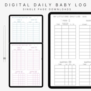 Digital Daily Baby Log, Feeding Breastfeeding Schedule, Baby Routine Tracker, Printable Baby Schedule, Newborn, Infant, Editable, Goodnotes