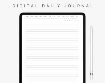 Digital Daily Journal, 365 Hyperlinked Daily Pages, GoodNotes Journal, Printable Daily Journal, Journal Template, Minimalist Diary, Download