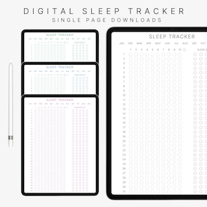 Digital Sleep Tracker, Single Page Reusable Sleep Tracker, Printable Sleep Tracker, Daily Sleep Tracker, Sleep Log, Sleep Journal, 4 Colours