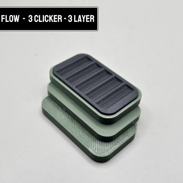 FLOW - Haptic Slider - Fidget Clicker - EDC Fidget - Office Fidget Toy - Fidget Slide - Every Day Carry Gear - 3 layer 3 Clicker