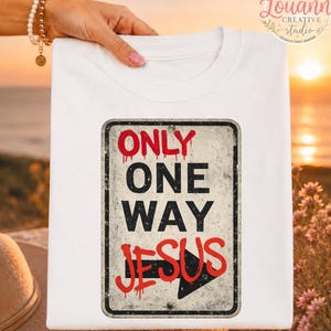 Solo un Camino Jesús PNG / Gráfico de Señal de Calle Cristiana (Descarga Digital)