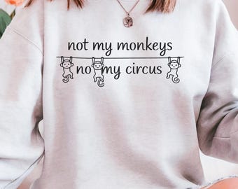 Funny Monkey Line Art PNG | Sarcastic Stress-Free Quote (Digital Download)