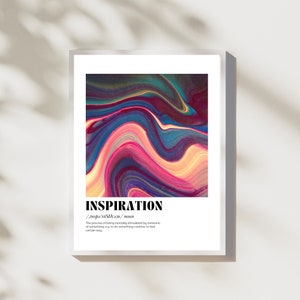 Inspiration Definition Print, Dictionary Poster, Quote Wall Art, Minimalist Home Decor Printable Wall Art, Digital Download, Quote Print