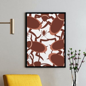 Creepy Cockroach Poster, Printable Halloween Wall Art, Horror Insect ...