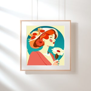 Colorful Woman Silhouette Art Print | Floral Portrait Wall Art | Modern Abstract Printable | Digital Download | Minimal Art | Home Decor