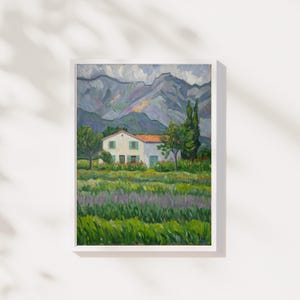 Vintage Garden Pond Oil Painting, Traditional Abstract Art Print, Botanical Landscape Prints, Impressionist Sage Green Wall Decor, DIGITAL