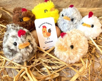 Kleines flauschiges Huhn gehäkelt Huhn Geschenk Küken kleines Geschenk Mitbringsel  gehäkeltes Kuscheltier personalisiertes Hühner Geschenk