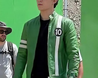 Handmade Ben 10 Green Leather Jacket | Cosplay, Valentines Gift