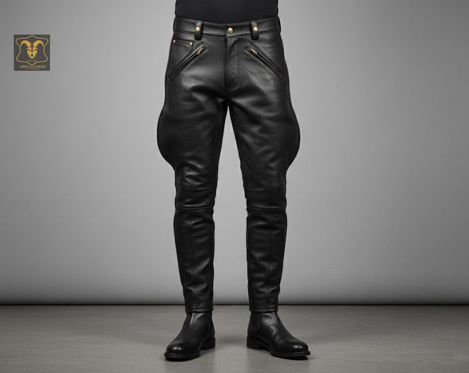 Leather Breeches Genuine Lambskin Leather Men's Jodhpurs Riding Pants : Vintage Style