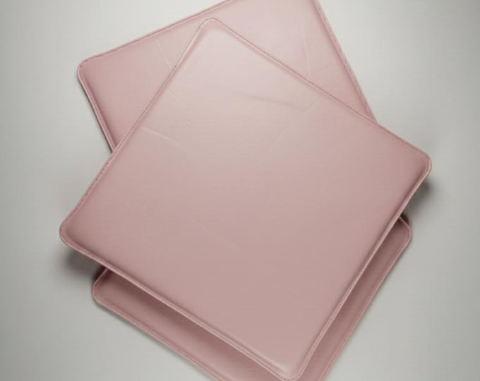 Handmade Leather Chair Pad, Square Dining Stool Seat Pad