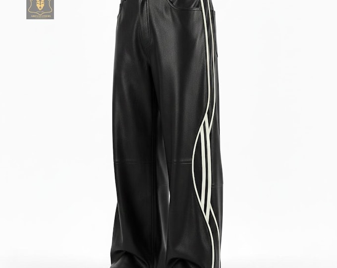 Y2k Wide Leg Leather Pants, Sweatpants Parachute Cargo Pants Vintage Oversized Baggy Joggers Streetwear