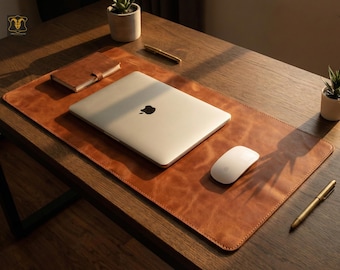 Full Grain Leather Desk Mat | Large Office Pad, Custom Size