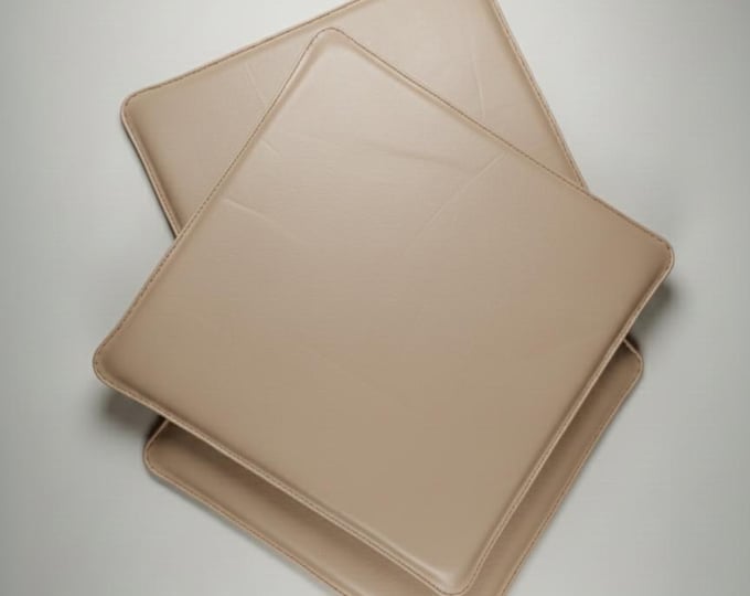 Handmade Leather Square Chair Pad, Minimalist Seat Pad