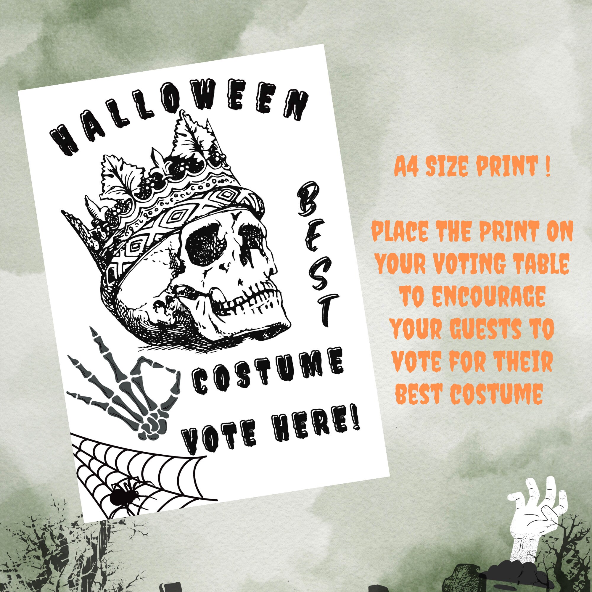 Halloween Best Costume Voting Cards, A4 Print &amp; Best Costume Winners ...
