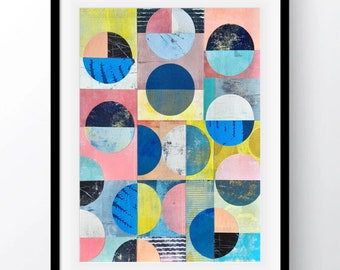 Abstract Circles Art Print: Contemporary Giclee Wall Art